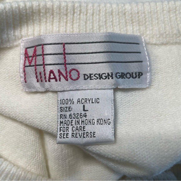 Milano Design Group cream cardigan with gold buttons size L - Picture 4 of 5